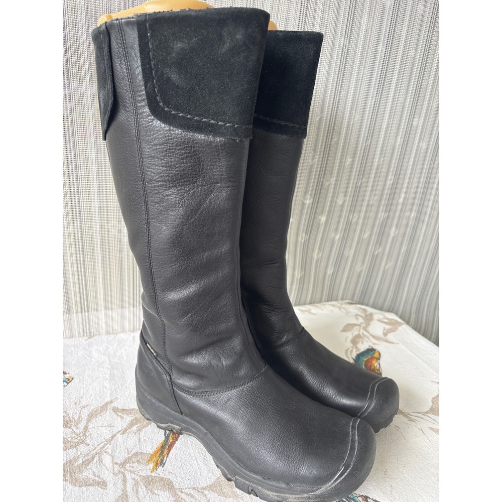 KEEN Bern Tall Waterproof Leather Boots Black Insulated Women 9.5